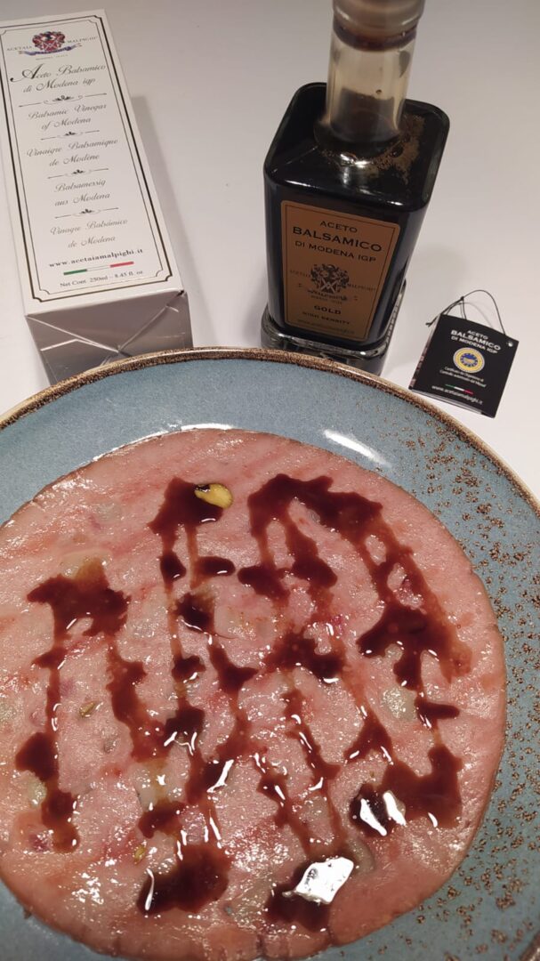 Mortadella alla piastra con Aceto Balsamico di Modena IGP Oro